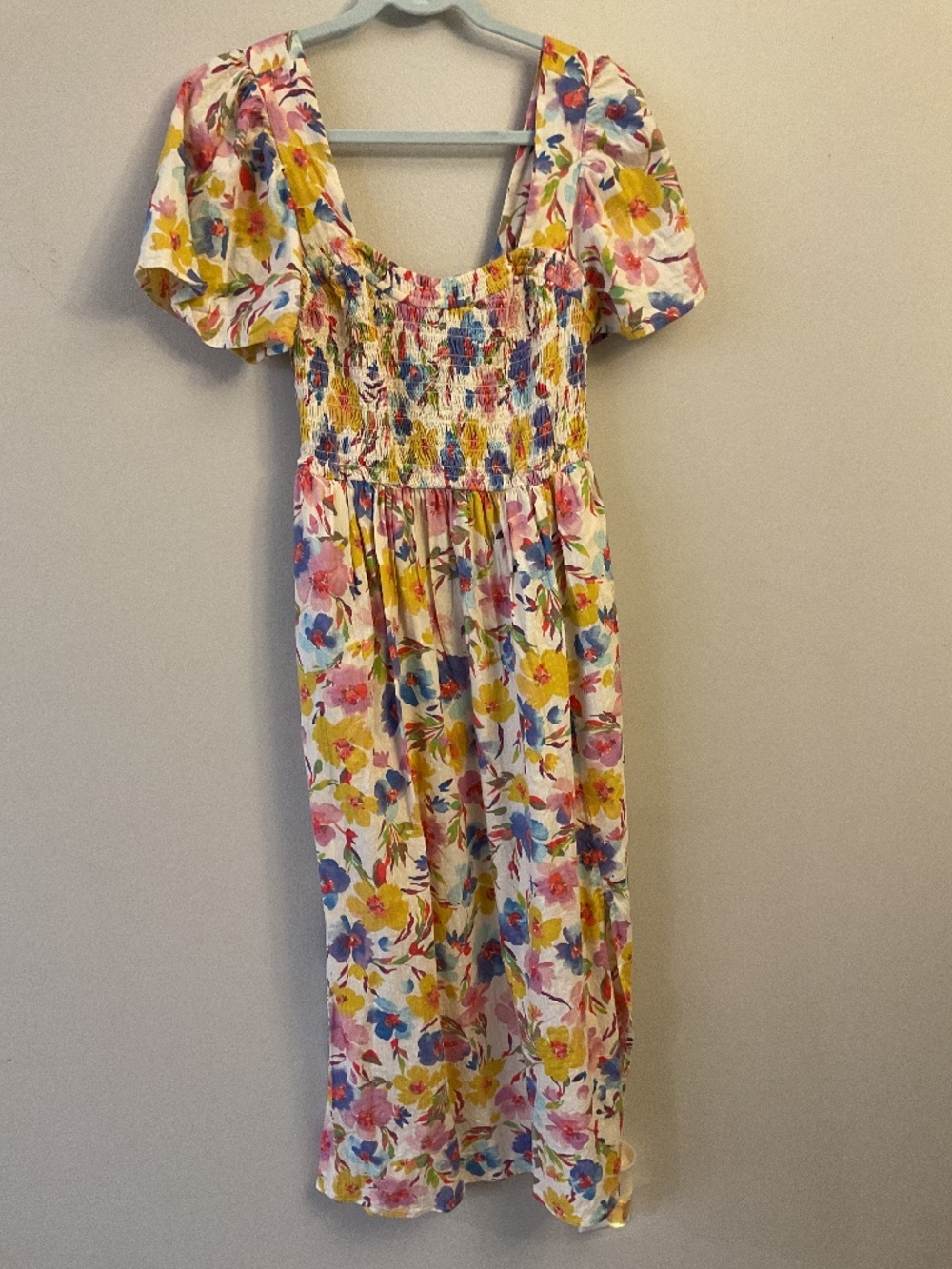 Gap floral smocked maxi dress
